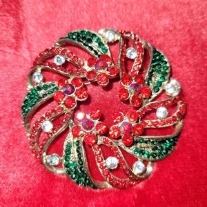Silver Plated Holiday Brooch